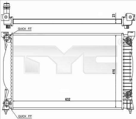 TYC 702-0014-R - Radiator, mühərrikin soyudulması furqanavto.az