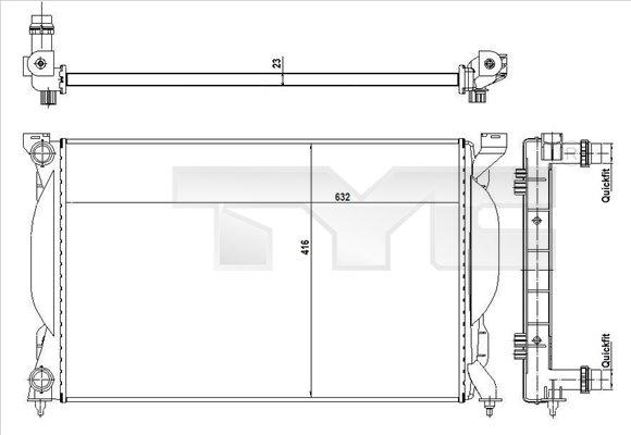 TYC 702-0012-R - Radiator, mühərrikin soyudulması furqanavto.az