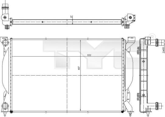 TYC 702-0012 - Radiator, mühərrikin soyudulması furqanavto.az