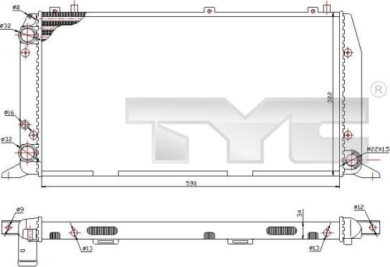 TYC 702-0035 - Radiator, mühərrikin soyudulması furqanavto.az