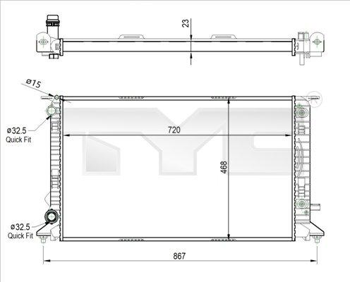 TYC 702-0037-R - Radiator, mühərrikin soyudulması furqanavto.az