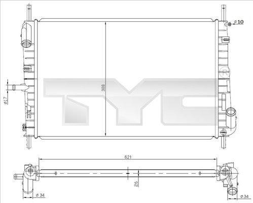 TYC 710-0047 - Radiator, mühərrikin soyudulması furqanavto.az