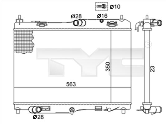 TYC 710-0058-R - Radiator, mühərrikin soyudulması furqanavto.az