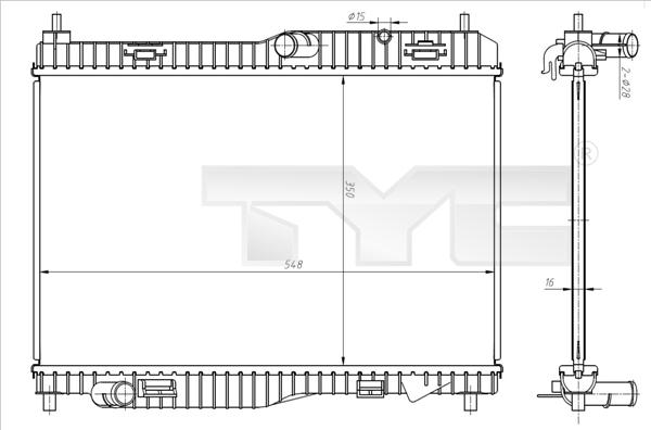 TYC 710-0058 - Radiator, mühərrikin soyudulması furqanavto.az