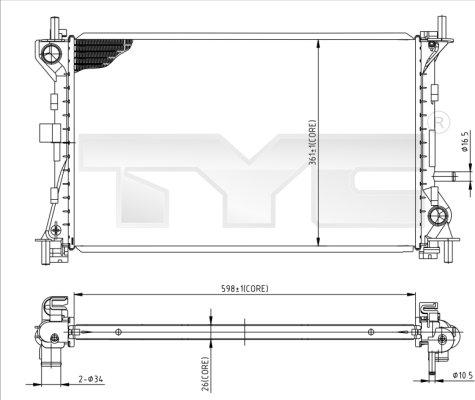 TYC 710-0052 - Radiator, mühərrikin soyudulması furqanavto.az