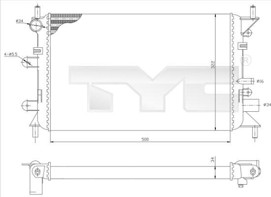 TYC 710-0036-R - Radiator, mühərrikin soyudulması furqanavto.az