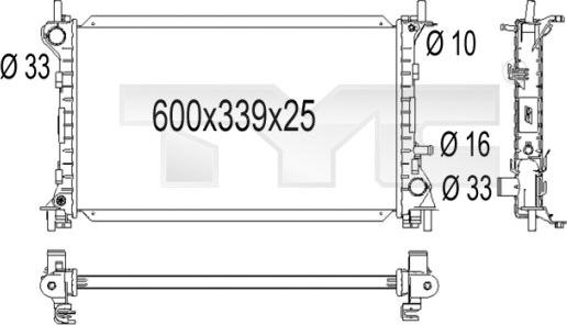 TYC 710-1001 - Radiator, mühərrikin soyudulması furqanavto.az