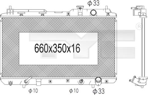 TYC 712-1005 - Radiator, mühərrikin soyudulması furqanavto.az