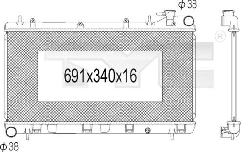 TYC 734-1009 - Radiator, mühərrikin soyudulması furqanavto.az