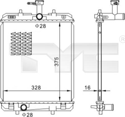 TYC 736-0032 - Radiator, mühərrikin soyudulması furqanavto.az