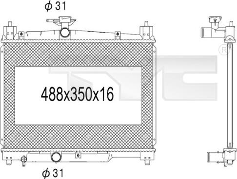 TYC 736-1009 - Radiator, mühərrikin soyudulması furqanavto.az