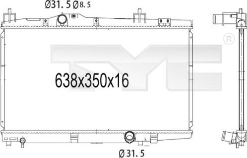 TYC 736-1008 - Radiator, mühərrikin soyudulması furqanavto.az