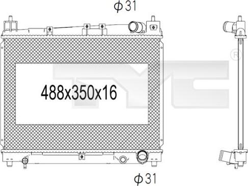 TYC 736-1013 - Radiator, mühərrikin soyudulması furqanavto.az