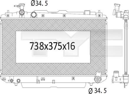 TYC 736-1012 - Radiator, mühərrikin soyudulması furqanavto.az