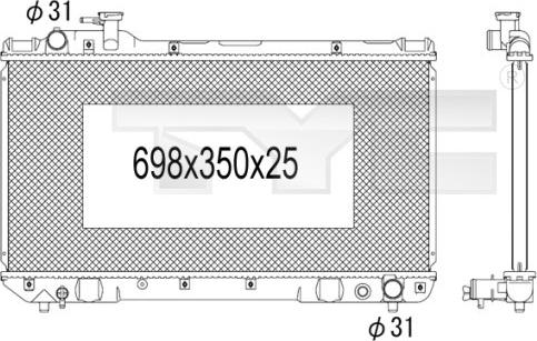 TYC 736-1017 - Radiator, mühərrikin soyudulması furqanavto.az