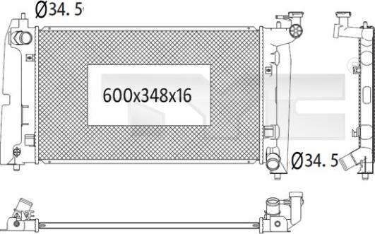 TYC 736-1020 - Radiator, mühərrikin soyudulması furqanavto.az