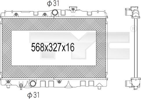 TYC 736-1028 - Radiator, mühərrikin soyudulması furqanavto.az