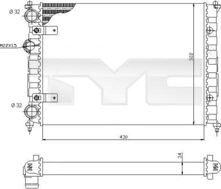 TYC 731-0004 - Radiator, mühərrikin soyudulması furqanavto.az