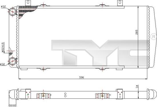 TYC 732-0002 - Radiator, mühərrikin soyudulması furqanavto.az