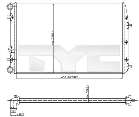 TYC 737-0042 - Radiator, mühərrikin soyudulması furqanavto.az