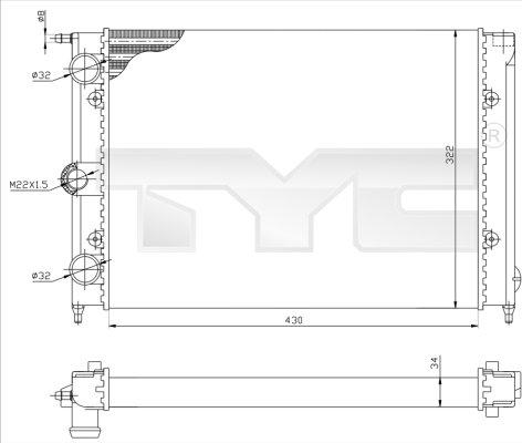 TYC 737-0050 - Radiator, mühərrikin soyudulması furqanavto.az