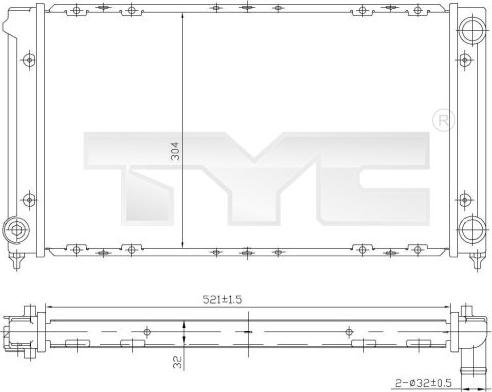 TYC 737-0019 - Radiator, mühərrikin soyudulması furqanavto.az