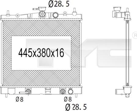 TYC 724-1014 - Radiator, mühərrikin soyudulması furqanavto.az