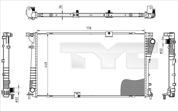 TYC 725-0045 - Radiator, mühərrikin soyudulması furqanavto.az