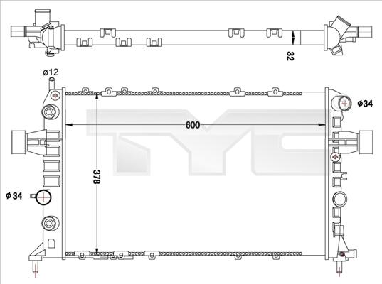 TYC 725-0040-R - Radiator, mühərrikin soyudulması furqanavto.az