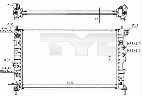 TYC 725-0004-R - Radiator, mühərrikin soyudulması furqanavto.az