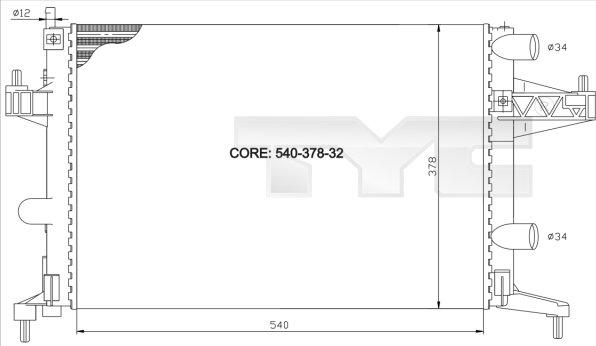 TYC 725-0007 - Radiator, mühərrikin soyudulması furqanavto.az