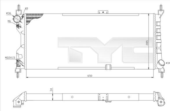 TYC 725-0019-R - Radiator, mühərrikin soyudulması furqanavto.az