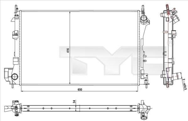 TYC 725-0010-R - Radiator, mühərrikin soyudulması furqanavto.az