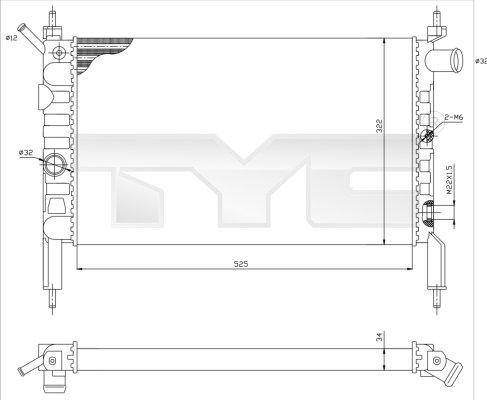 TYC 725-0018 - Radiator, mühərrikin soyudulması furqanavto.az