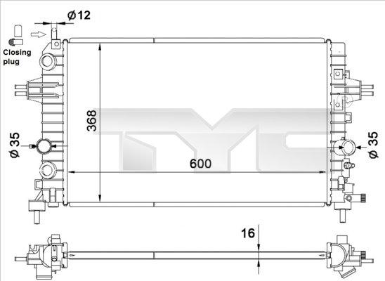 TYC 725-0036 - Radiator, mühərrikin soyudulması furqanavto.az