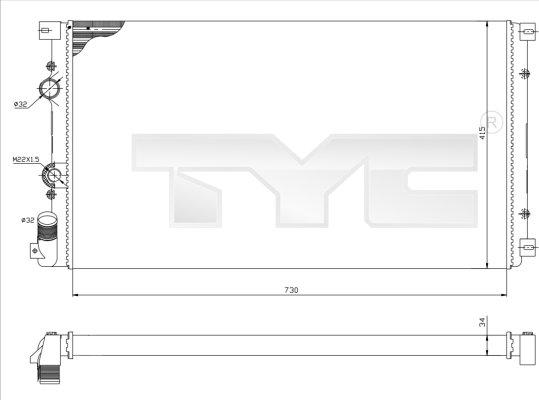 TYC 725-0030 - Radiator, mühərrikin soyudulması furqanavto.az