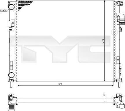 TYC 725-0031 - Radiator, mühərrikin soyudulması furqanavto.az