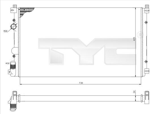 TYC 725-0029 - Radiator, mühərrikin soyudulması furqanavto.az