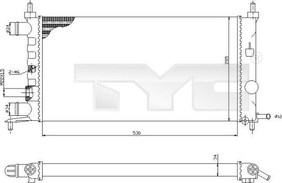 TYC 725-0025-R - Radiator, mühərrikin soyudulması furqanavto.az