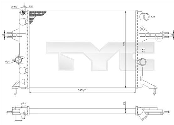 TYC 725-0021 - Radiator, mühərrikin soyudulması furqanavto.az