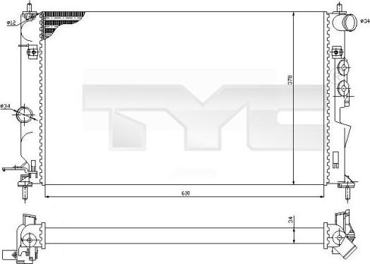 TYC 725-0027-R - Radiator, mühərrikin soyudulması furqanavto.az