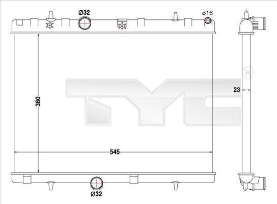 TYC 726-0019-R - Radiator, mühərrikin soyudulması furqanavto.az