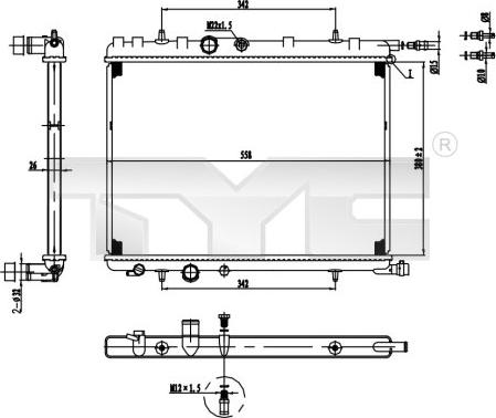 TYC 726-0016 - Radiator, mühərrikin soyudulması furqanavto.az