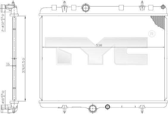 TYC 726-0011 - Radiator, mühərrikin soyudulması furqanavto.az