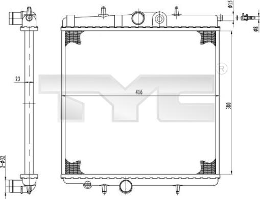 TYC 726-0017-R - Radiator, mühərrikin soyudulması furqanavto.az