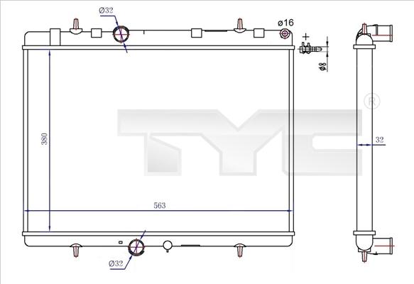 TYC 726-0020-R - Radiator, mühərrikin soyudulması furqanavto.az