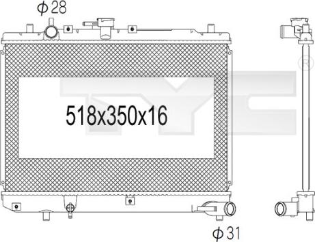 TYC 720-1001 - Radiator, mühərrikin soyudulması furqanavto.az