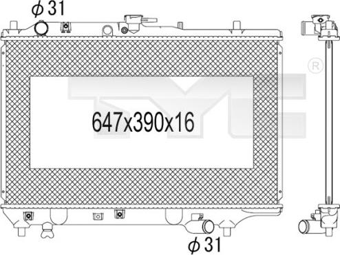 TYC 720-1007 - Radiator, mühərrikin soyudulması furqanavto.az