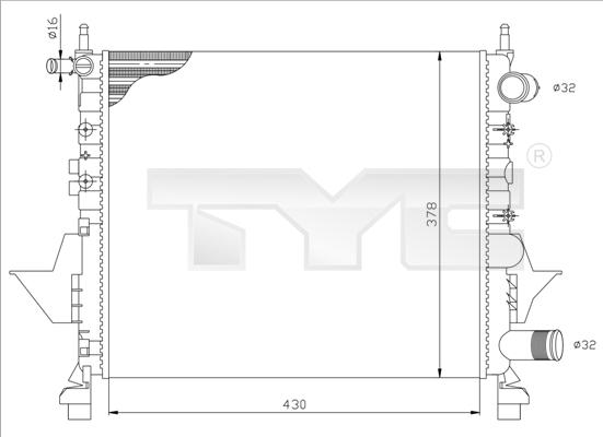 TYC 728-0041 - Radiator, mühərrikin soyudulması furqanavto.az