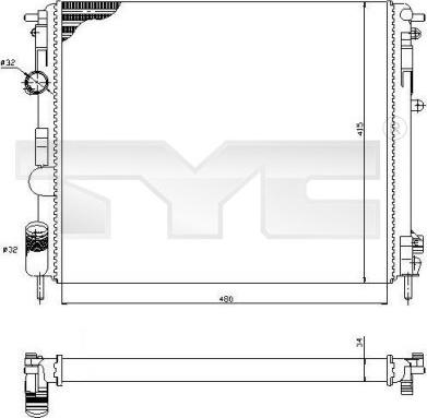 TYC 728-0053 - Radiator, mühərrikin soyudulması furqanavto.az